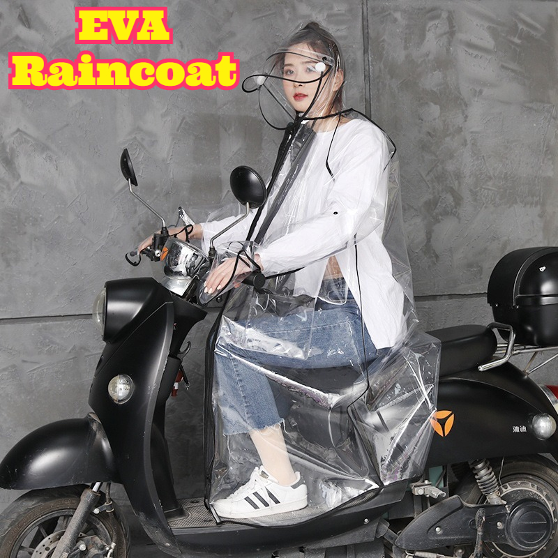 Transparent EVA Rain Poncho Ho - Cycling Commute In Rain ulasan dan harga