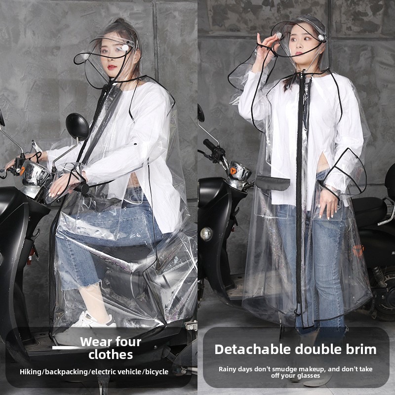 Transparent EVA Rain Poncho Ho - Cycling Commute In Rain ulasan dan harga