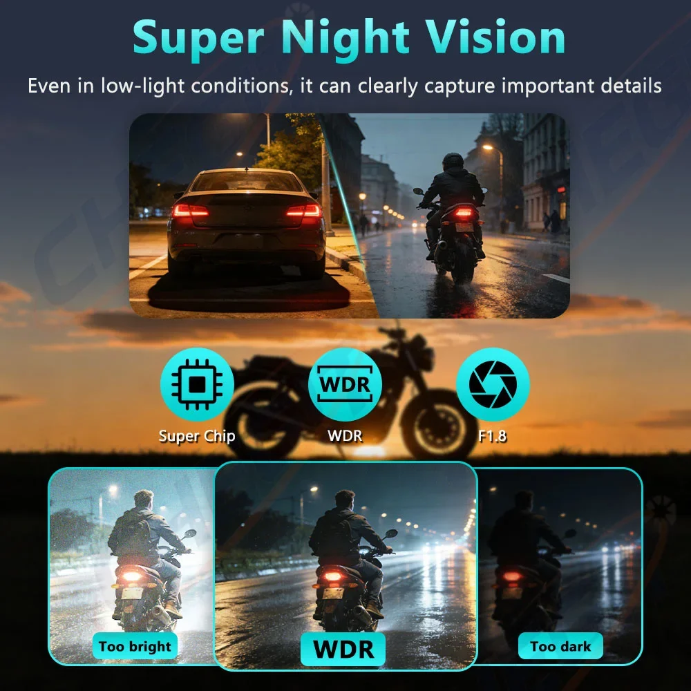 Motorcycle DVR 2K HD WiFi With - Cycling Loop ulasan dan harga