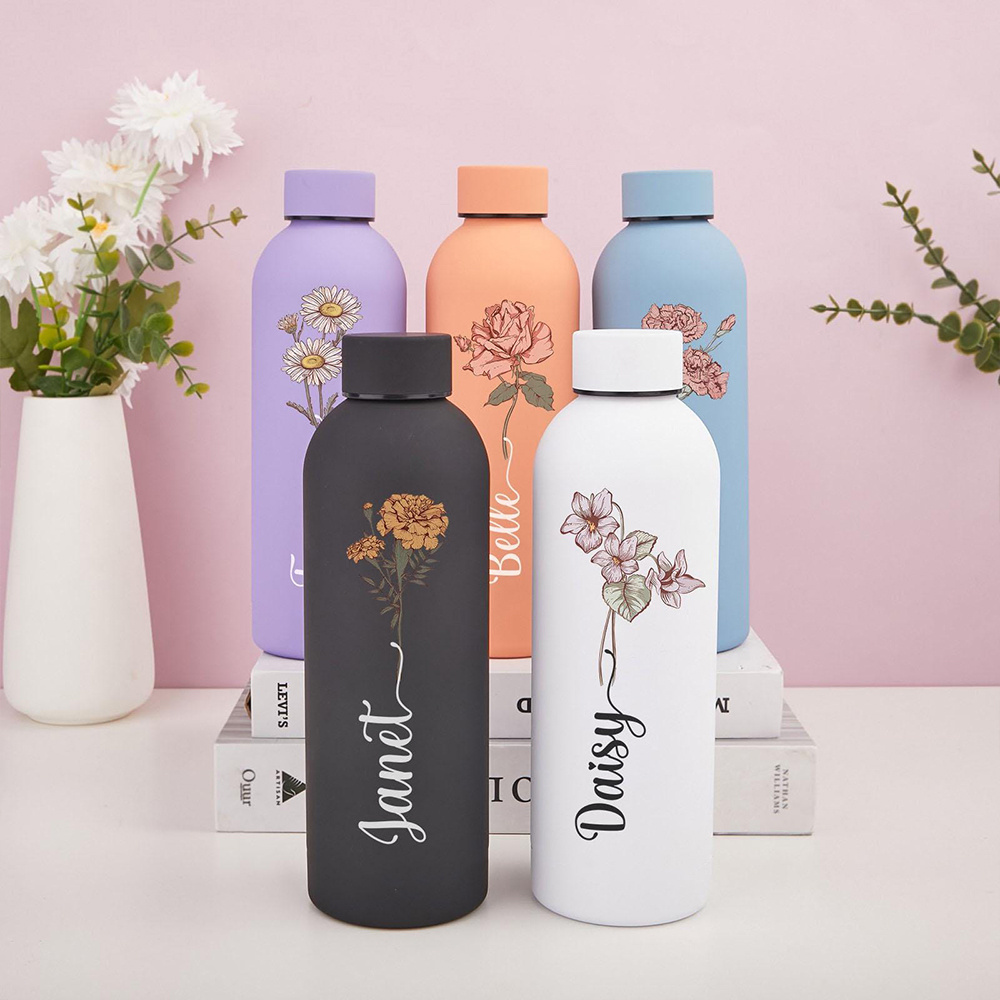 Customized Floral Water Bottle - Commuting By Bike ulasan dan harga