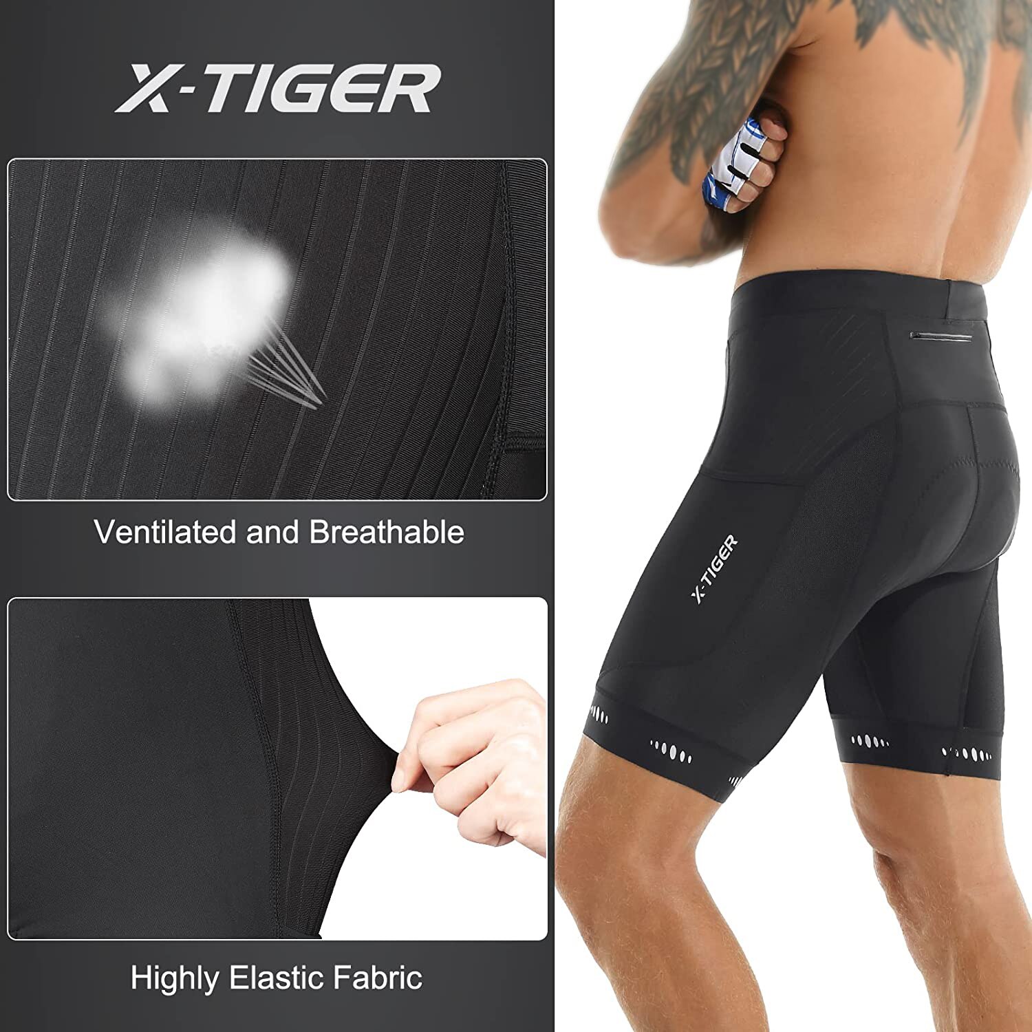 X-TIGER Men Cycling Shorts wit - Cycling Commuter Pants ulasan dan harga