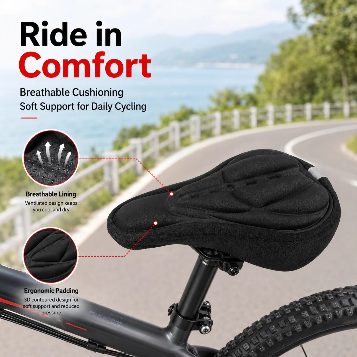 3D Soft Foam Padded Bicycle Sa - Commuting By Bike ulasan dan harga
