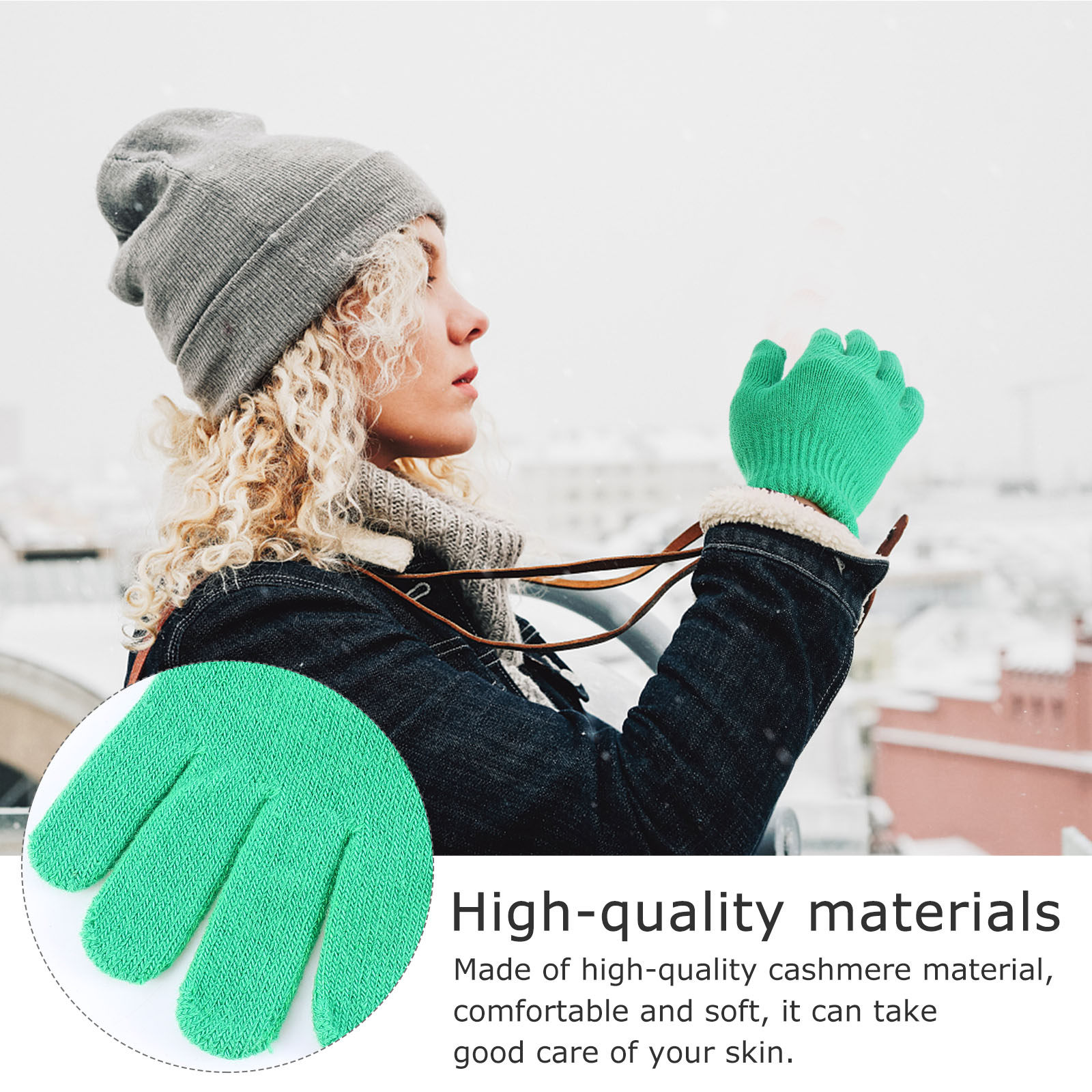 6Pairs Winter Knit Gloves Adul - Winter Cycling Commute ulasan dan harga
