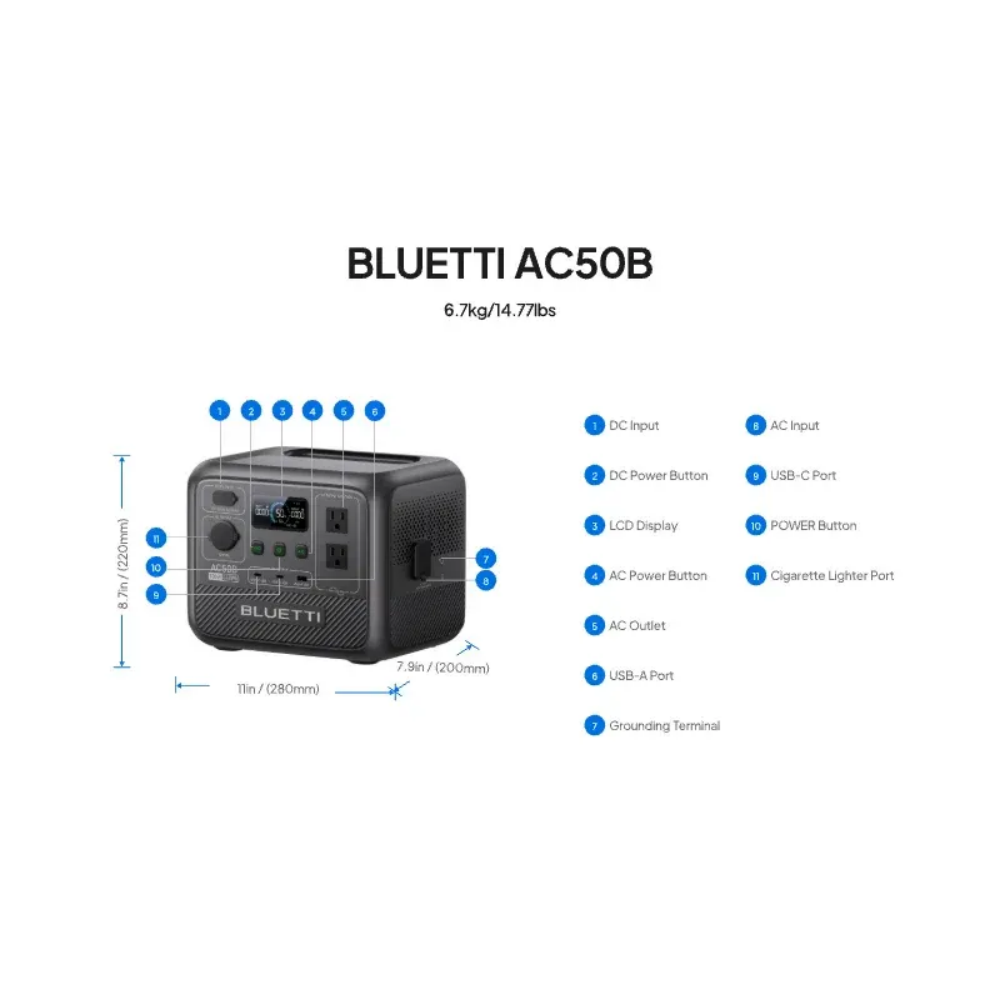 BLUETTI AC50B Portable Power S - Usb Charger Dynamo ulasan dan harga