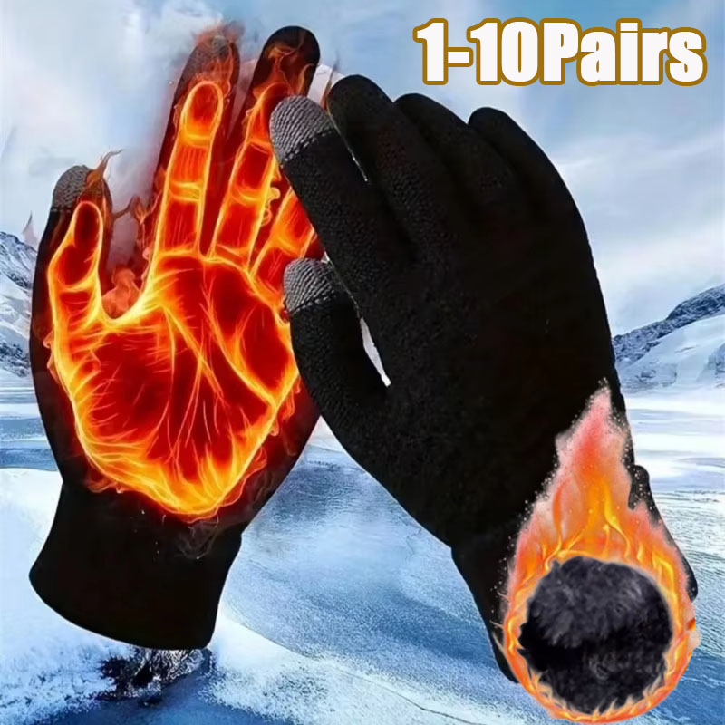 1-10Pairs Thick Knit Touchscre - Winter Cycling Commute ulasan dan harga