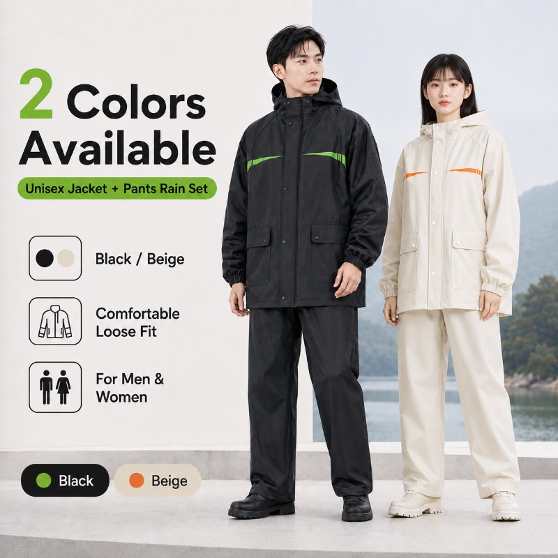 Unisex 2-Piece Waterproof Cycl - Cycling Commute In Rain ulasan dan harga